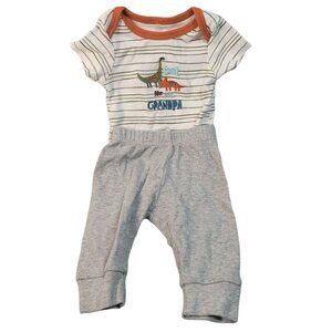 Baby Gear Dinosaur 2-Piece "Cool Like My Grandpa"  Baby Boy Set, Sz 0-3 mos.